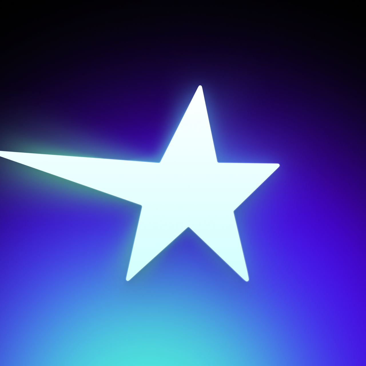 Luminous white Magic Rust star surrounded by cyan and violet glow.