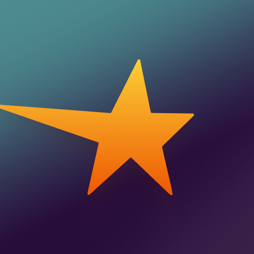 Orange Magic Rust star on a dark teal and violet gradient.