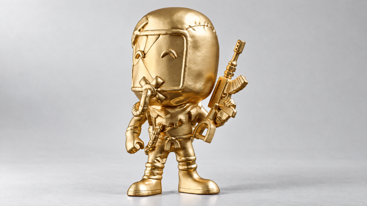 Gold hazmat collectible figure for Cobalt Lab.