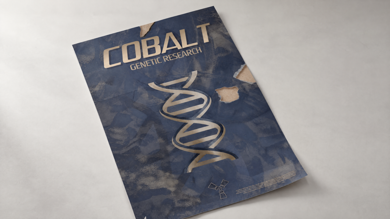 Genetic research science poster presented as a printed sheet.